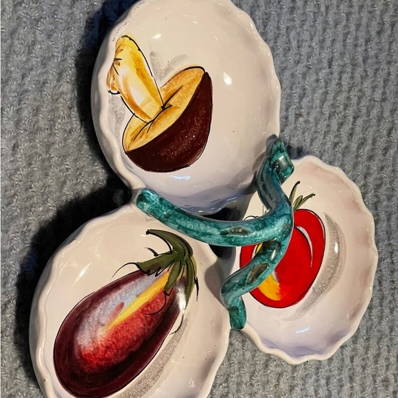 Vintage Italian side salad tray. Marinated eggplant, mushrooms and tomatoes. Yum - Picture 2 of 6